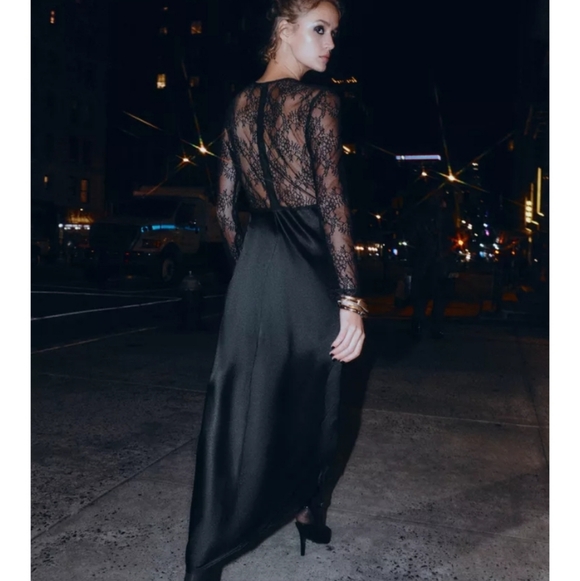 Zara Long Combination Lace Dress - Picture 6 of 8